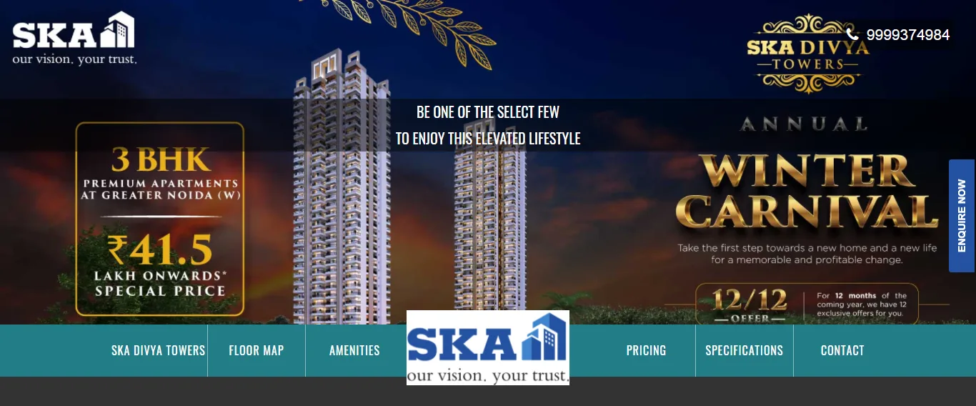 SKA Group Divya Towers project website